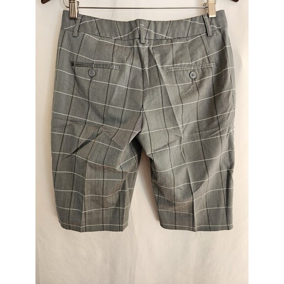 Express Design Studio Editor Shorts Gray Windowpane Plaid Bermuda Dress Size 4 - Picture 2 of 6